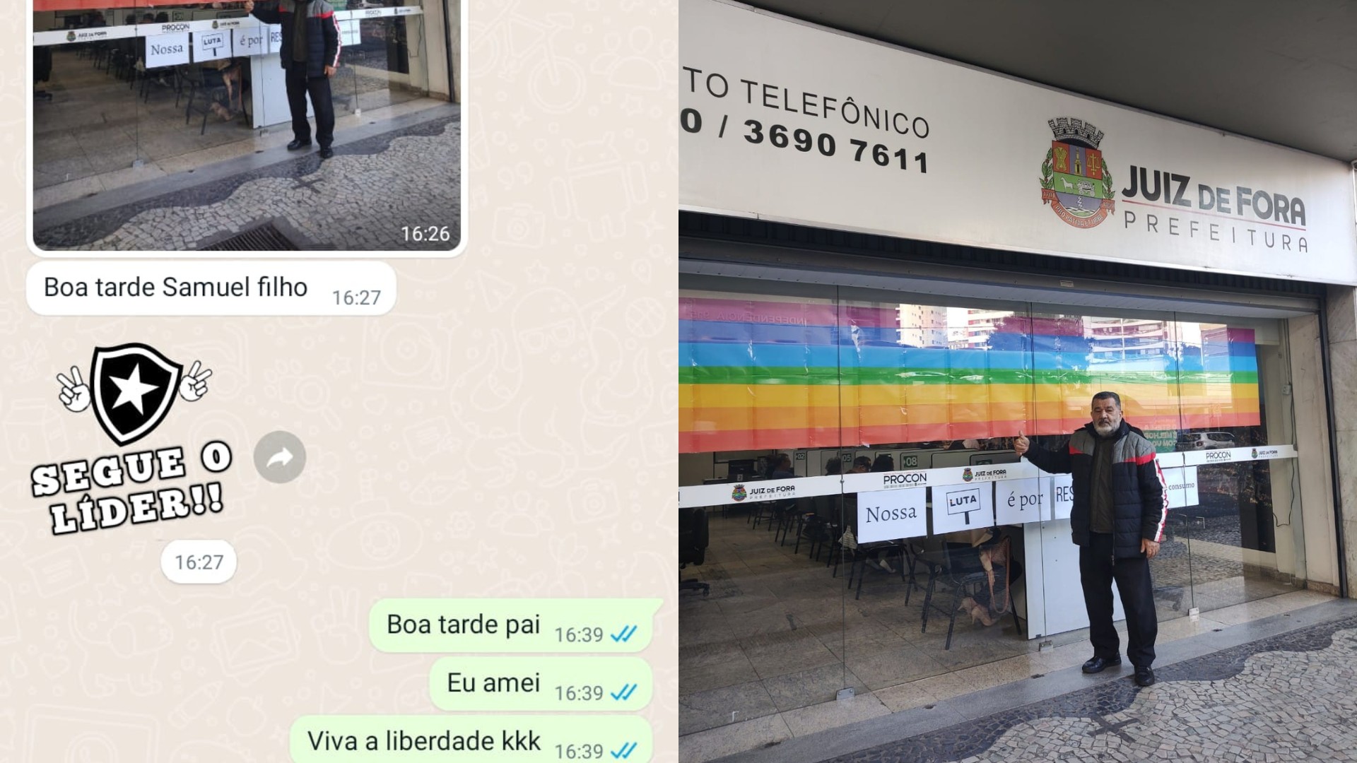 Foto De Pai Em Frente Bandeira Gay Apoiando Namoro Do Filho Viraliza Nas Redes Feliz E