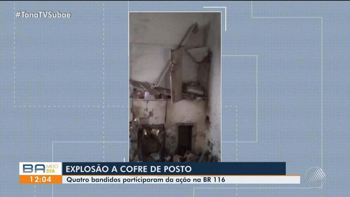 Bandidos explodem e saqueiam cofre de posto de combustível em Feira de