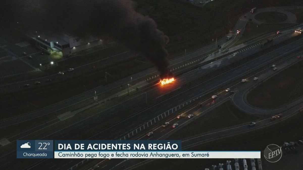 Carreta Em Chamas Interdita Pistas Da Rodovia Anhanguera E Provoca