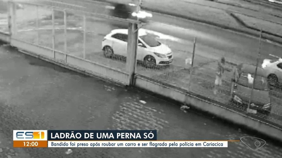 Vídeo mostra homem sem uma perna roubando carro no ES Espírito Santo G1