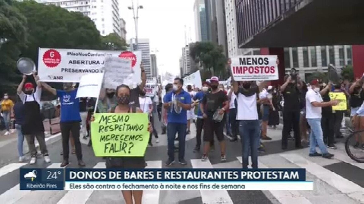 Donos De Bares E Restaurantes Fazem Novo Protesto Contra Fechamento Do