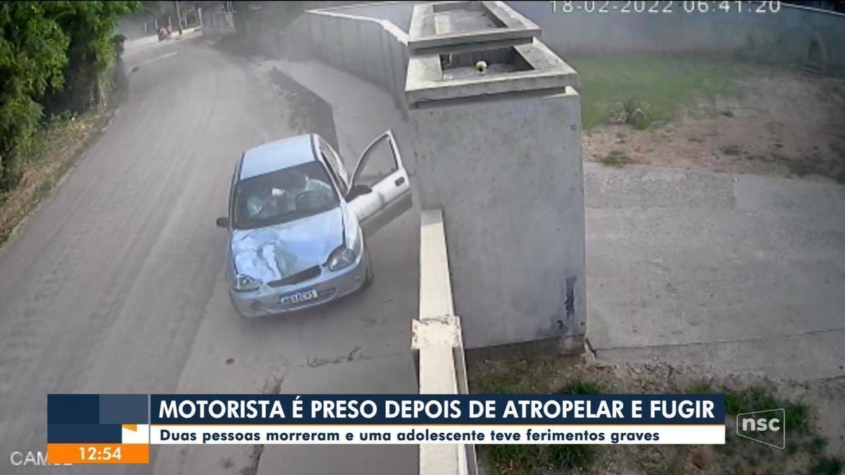 Vídeo mostra atropelamento que deixou 2 pessoas mortas motorista foi