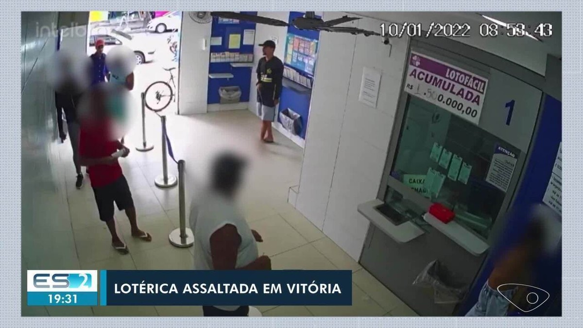 Vídeo em menos de um minuto dupla assalta lotérica em Vitória