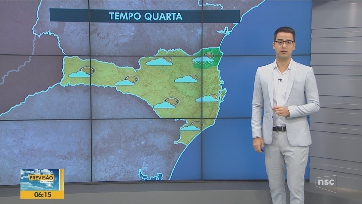 Quarta feira terá sol entre nuvens e variação de temperatura em SC