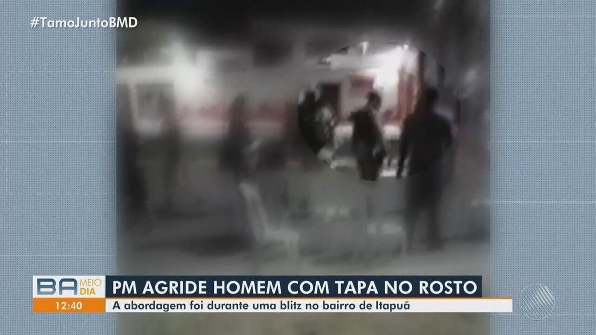 Pm D Tapa No Rosto De Homem Durante Blitz Na Bahia Imagem Mostra A O