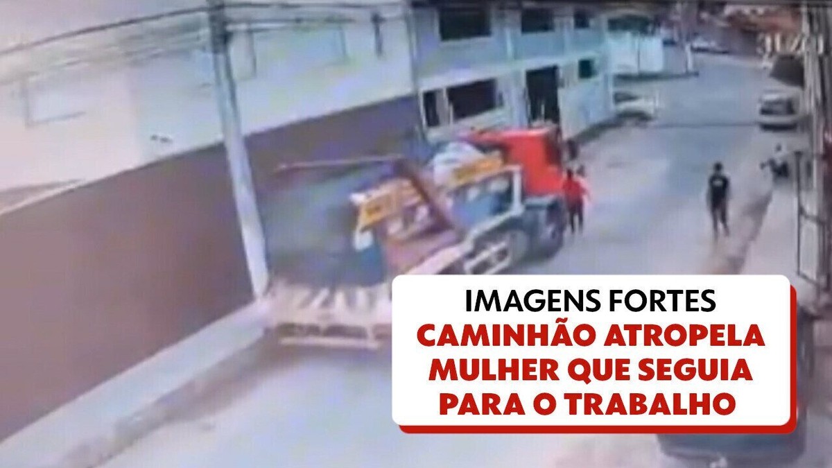 VÍDEO Mulher a caminho do trabalho morre atropelada por caminhão em