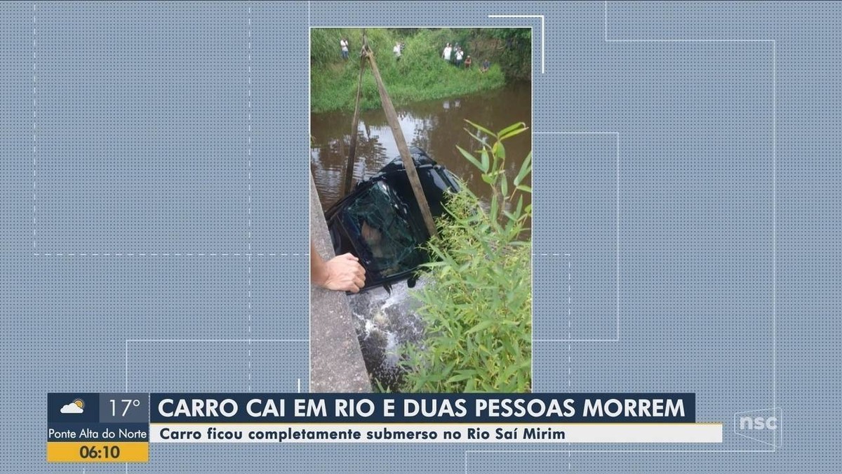 Duas pessoas morrem após carro cair dentro de rio em Itapoá Santa