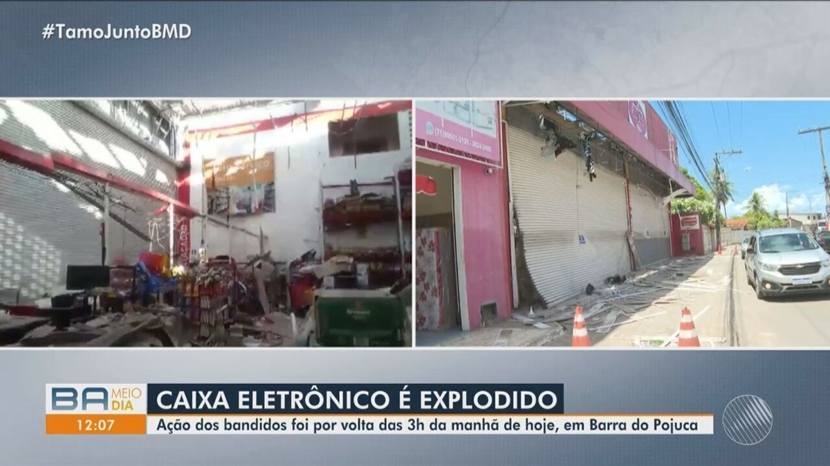 Criminosos explodem caixa eletrônico de supermercado na Região