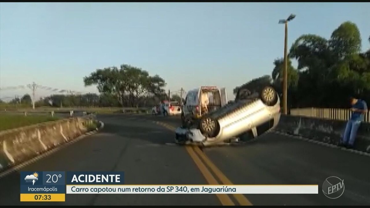 Motorista capota carro em retorno da Rodovia SP 340 e via é interditada