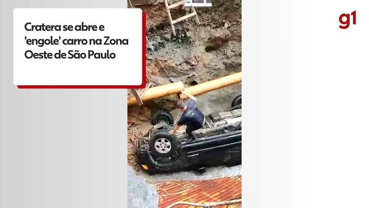 Cratera Se Abre E Engole Carro Em Avenida Na Zona Oeste De SP Veja