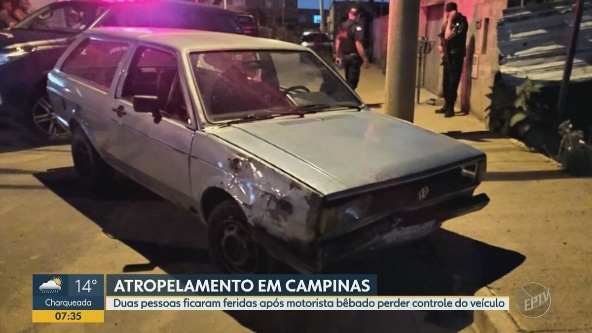 Motorista embriagado perde controle do veículo e atropela duas pessoas