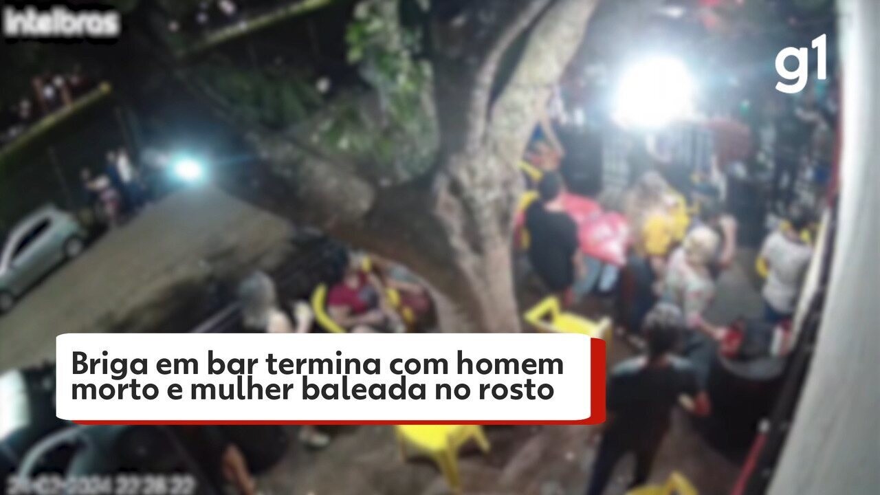 Imagem mostra confusão que terminou homem morto e mulher baleada no