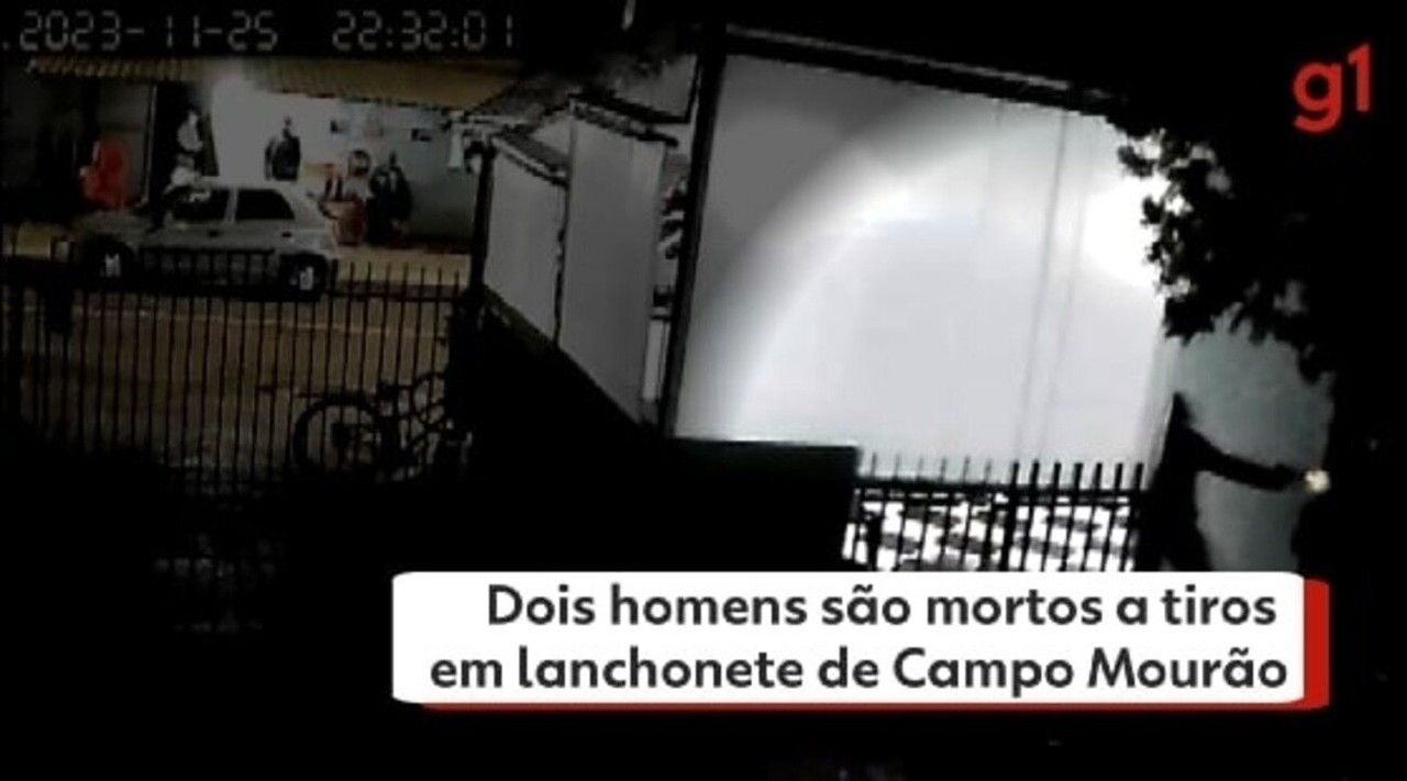 Câmera flagra assassinato de dois homens em lanchonete de Campo Mourão