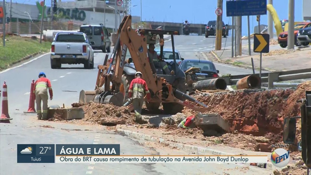 Obra do BRT causa vazamento e abastecimento de água é suspenso para 19