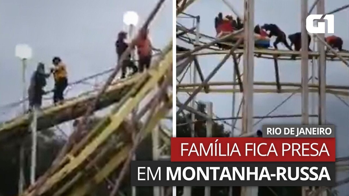 Fam Lia Fica Presa Em Montanha Russa Em Parque Na Barra Da Tijuca E