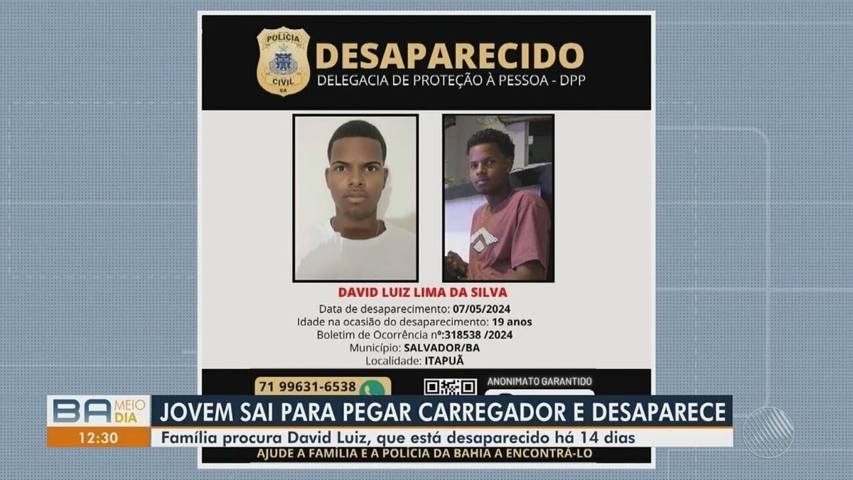 Jovem de 19 anos desaparece em Salvador após sair de casa para buscar