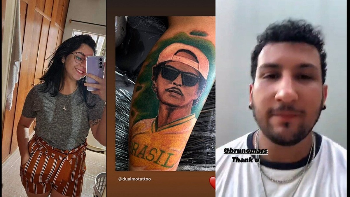 F Tatua Rosto De Bruno Mars Na Perna E Cantor Compartilha Zerei A