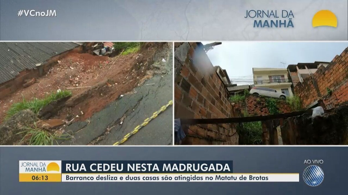 Barranco Desliza E Atinge Duas Casas No Matatu Em Salvador Bahia G