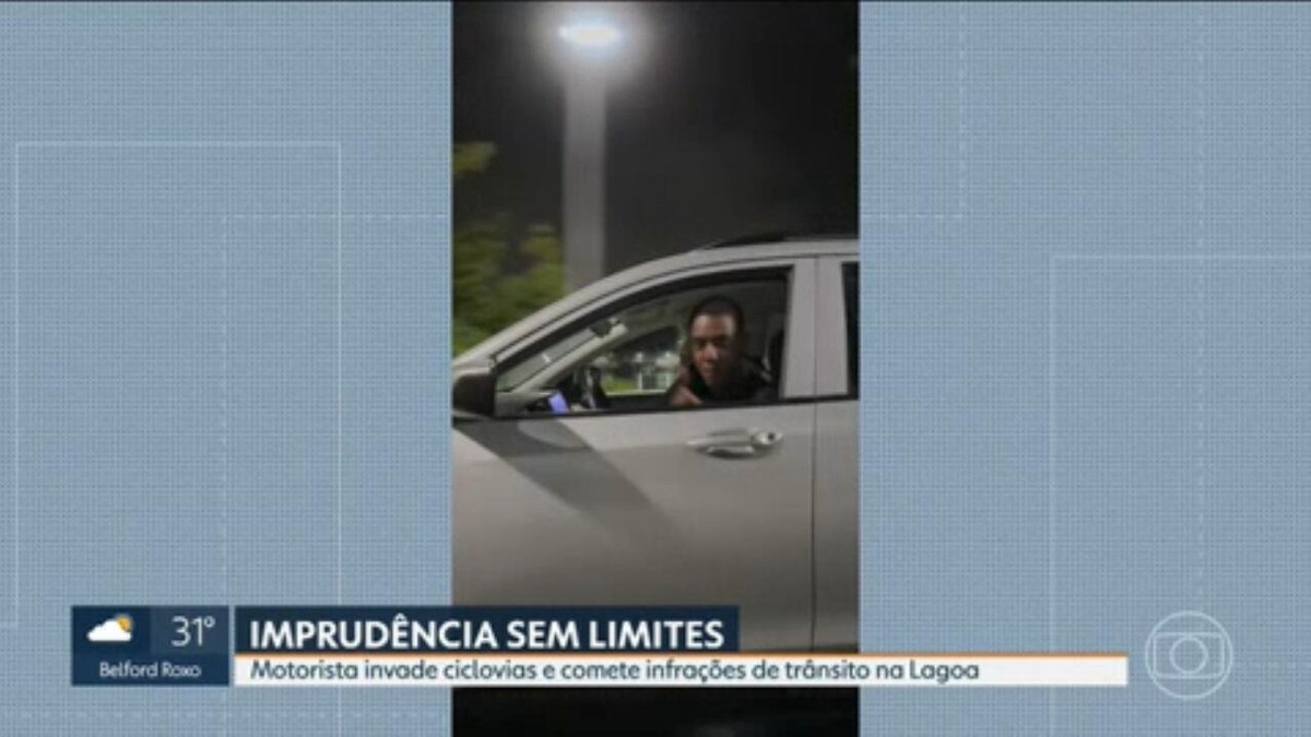 V Deo Motorista Dirige Em Alta Velocidade Na Ciclovia Da Lagoa Rodrigo