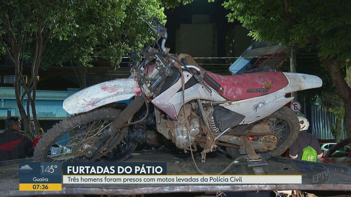 Três são presos por suspeita de furtar 11 motos do pátio da Polícia