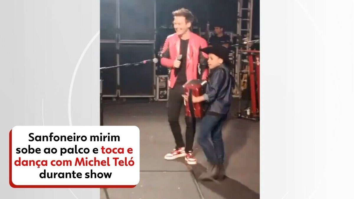 VÍDEO Sanfoneiro mirim sobe ao palco e toca e dança Michel Teló