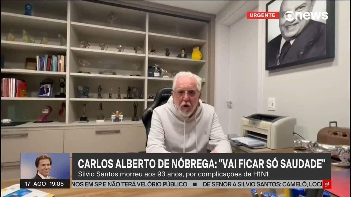 Adeus amigo diz Carlos Alberto de Nóbrega sobre Silvio Santos pai