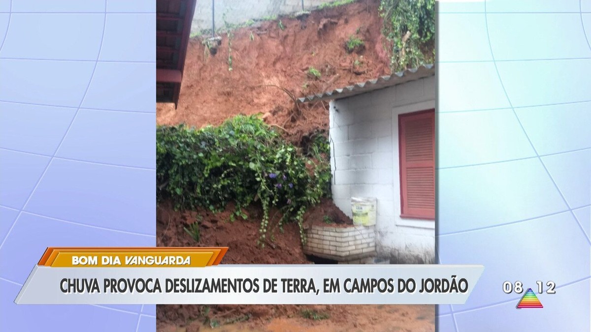 Chuva provoca deslizamento de terra na Vila Britânia em Campos do