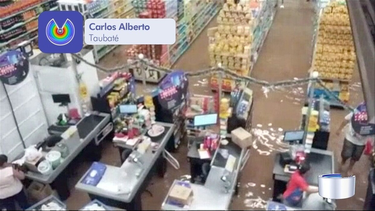 Chuva em Taubaté alaga ruas derruba árvores e deixa sete famílias