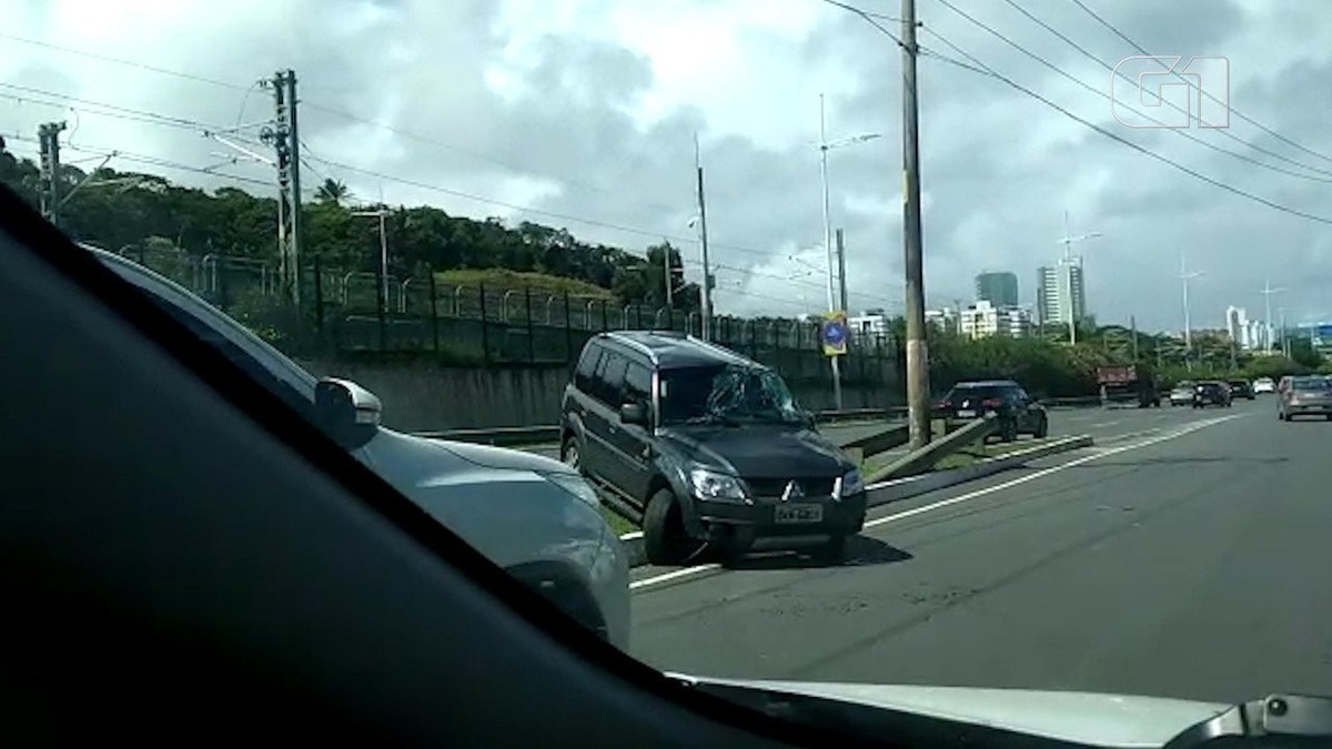 Motorista Perde Controle De Carro Derrapa E Sobe Canteiro Na Avenida