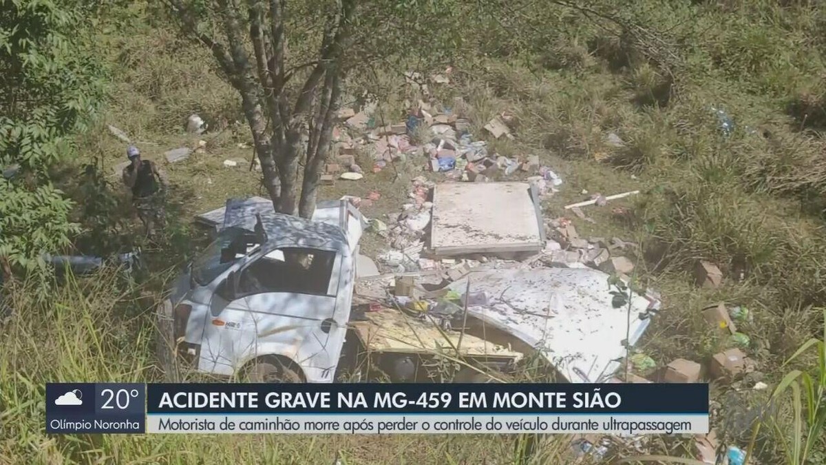 Motorista de caminhão de pequeno porte morre após veículo sair da pista