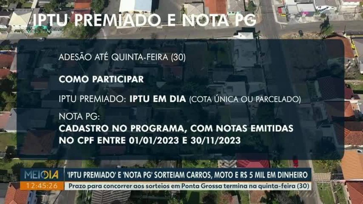 Iptu Premiado E Nota Pg V O Sortear Carros E Moto Km Prazo Para