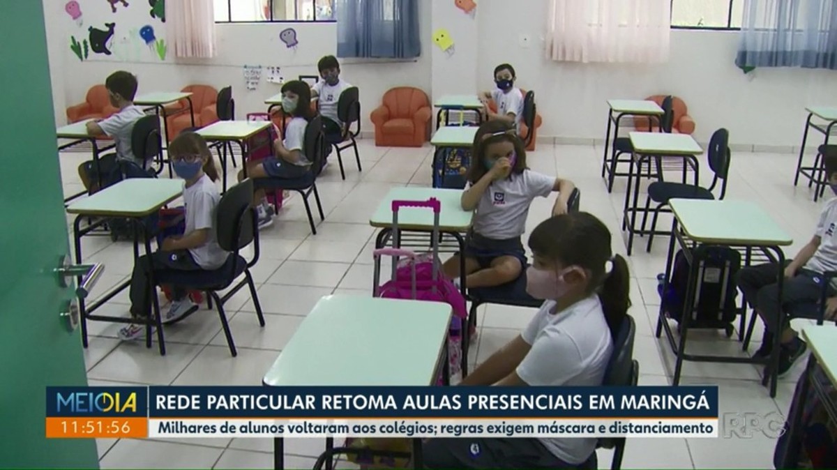 Escolas particulares retomam aulas presenciais em Maringá Norte e