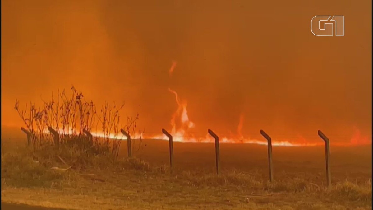 Redemoinho De Fogo Se Alastra Ao Lado De Vicinal Em Batatais Sp V Deo