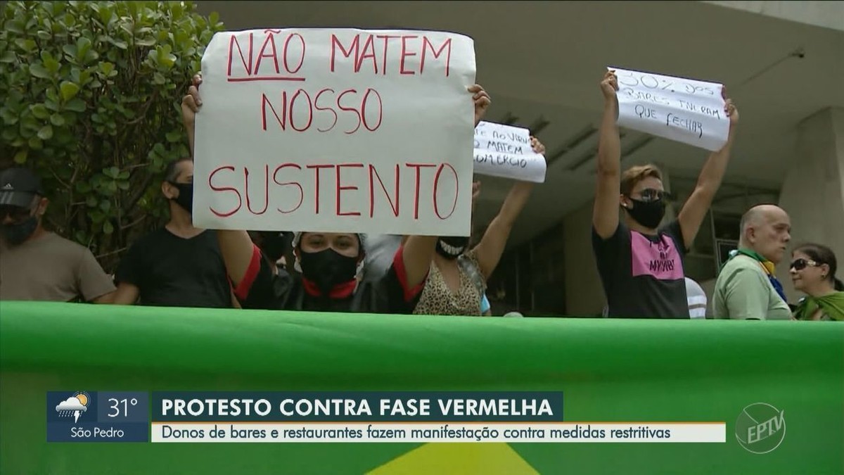 Donos De Bares Em Campinas Protestam Contra Fechamento Durante Fases