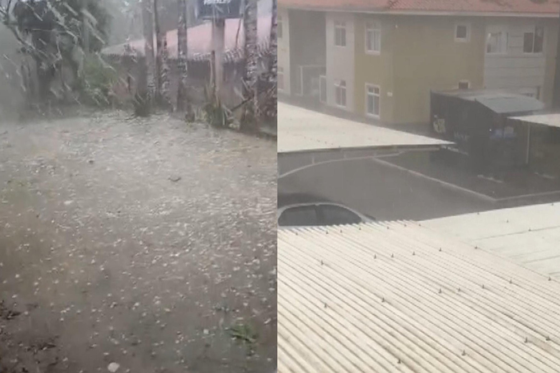 Granizo e chuva forte provocam estragos em cidades da Região Metropolitana de Curitiba e do Litoral do Paraná