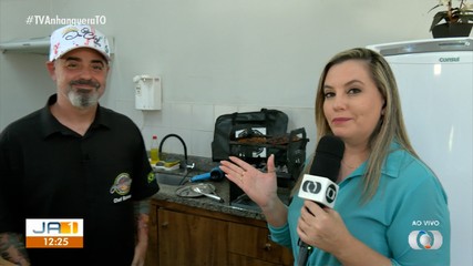 Chef que vai participar de desafio na Alemanha prepara churrasco na cozinha do JA 1