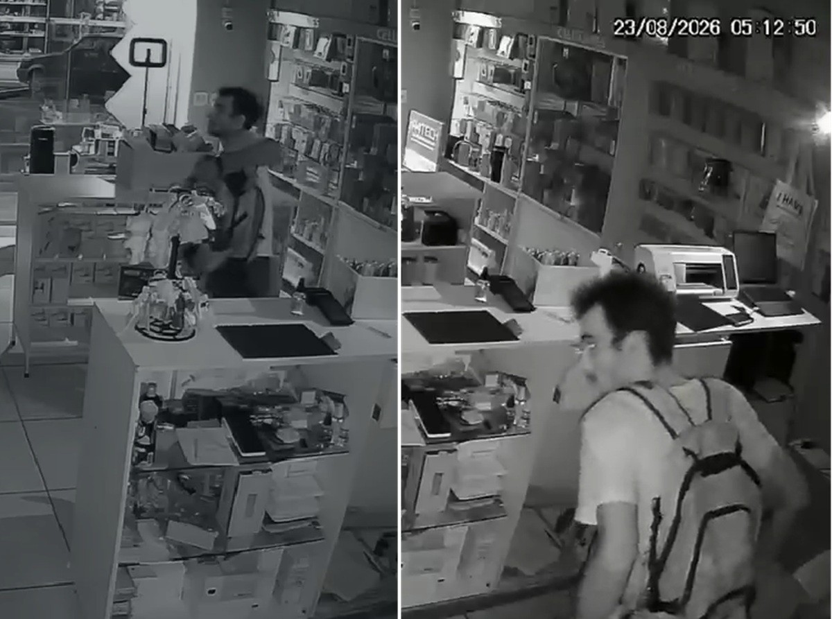 Loja de celulares é arrombada durante a madrugada em Bom Jesus do Itabapoana