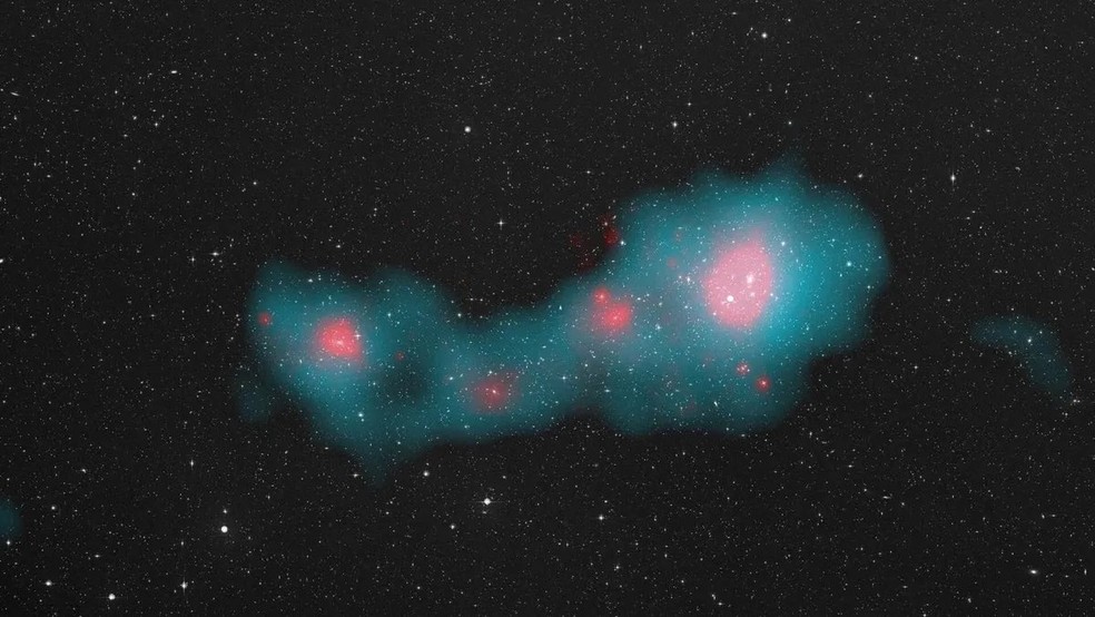 O superaglomerado Shapley, antes considerado a maior estrutura do Universo, foi superado por pelo menos quatro outras gigantes recém-identificadas, incluindo Quipu. — Foto: ESA & Planck Collaboration/Rosat/Digitised Sky Survey