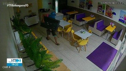 Suspeito invade açaiteria de Paraíso do To e foge levando televisão