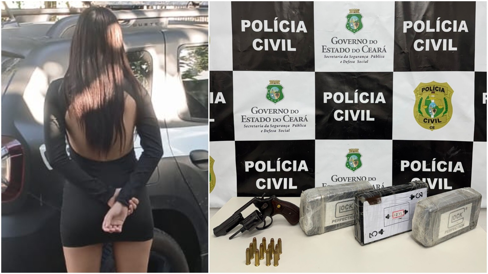 Passageira é presa com drogas, arma e munições em ônibus de viagem no Ceará