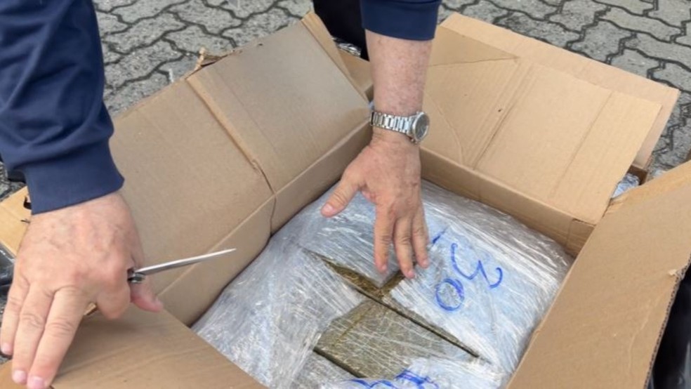 Drogas estavam escondidas em uma carga de equipamento de som, enviada de São Paulo ao Ceará. — Foto: Polícia Civil/ Divulgação