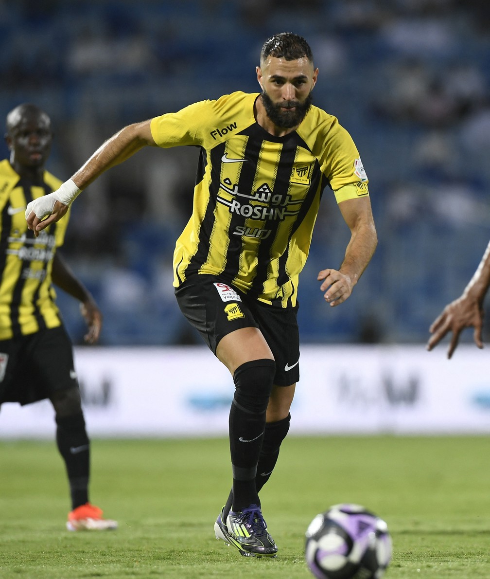 Karim Benzema em partida pelo Al Ittihad.  Foto: Reuters