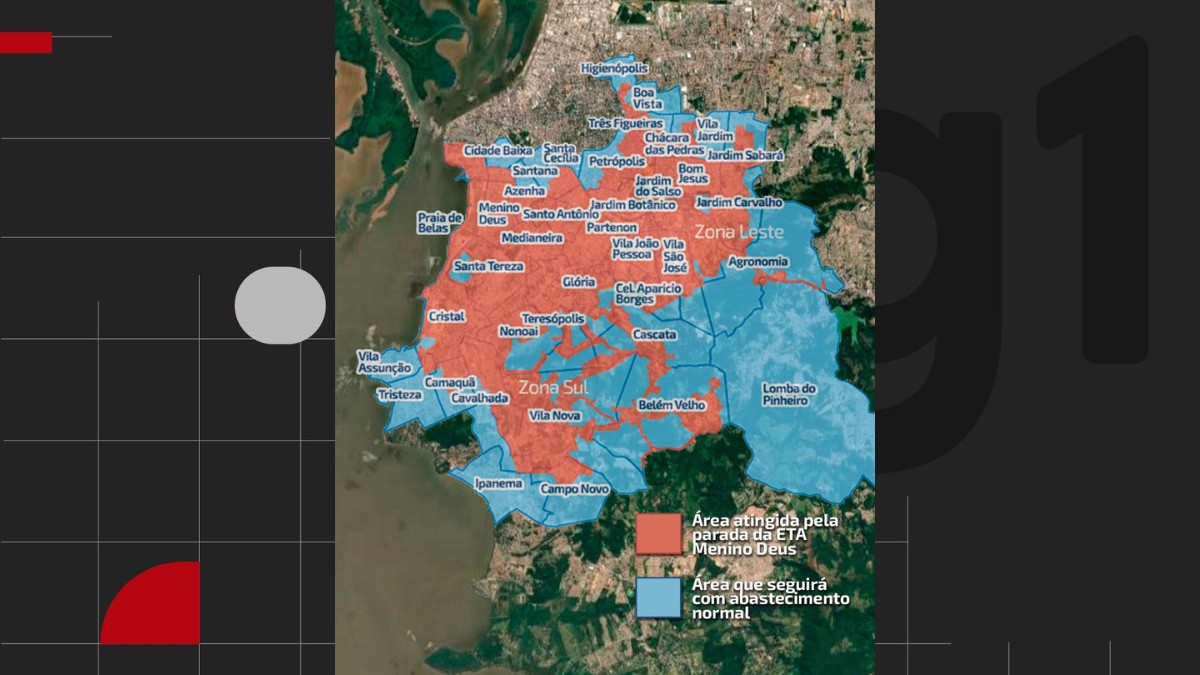 Saiba quais bairros podem ser atingidos por falta d'água em Porto Alegre; obras começam nesta 2ª e podem afetar 480 mil pessoas 
