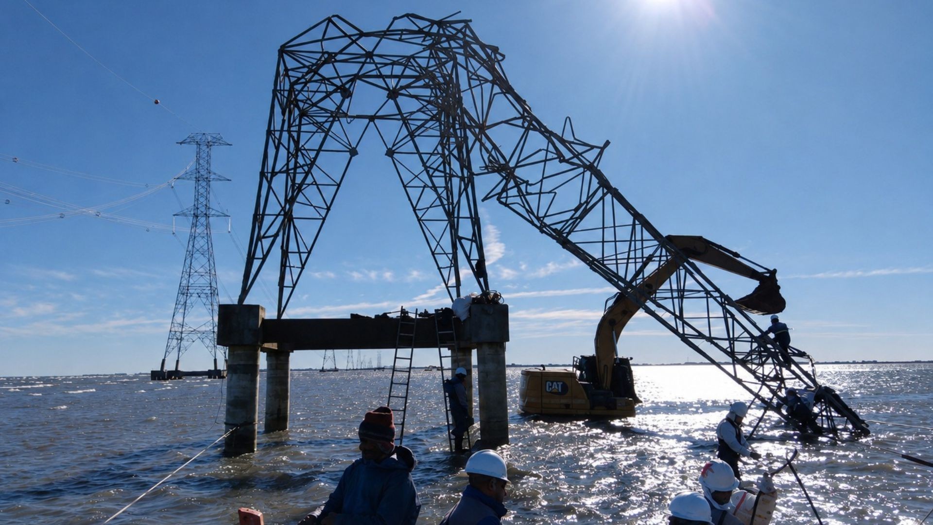 Torres de energia elétrica desabam durante passagem de ciclone pelo RS e deixam duas cidades sem luz