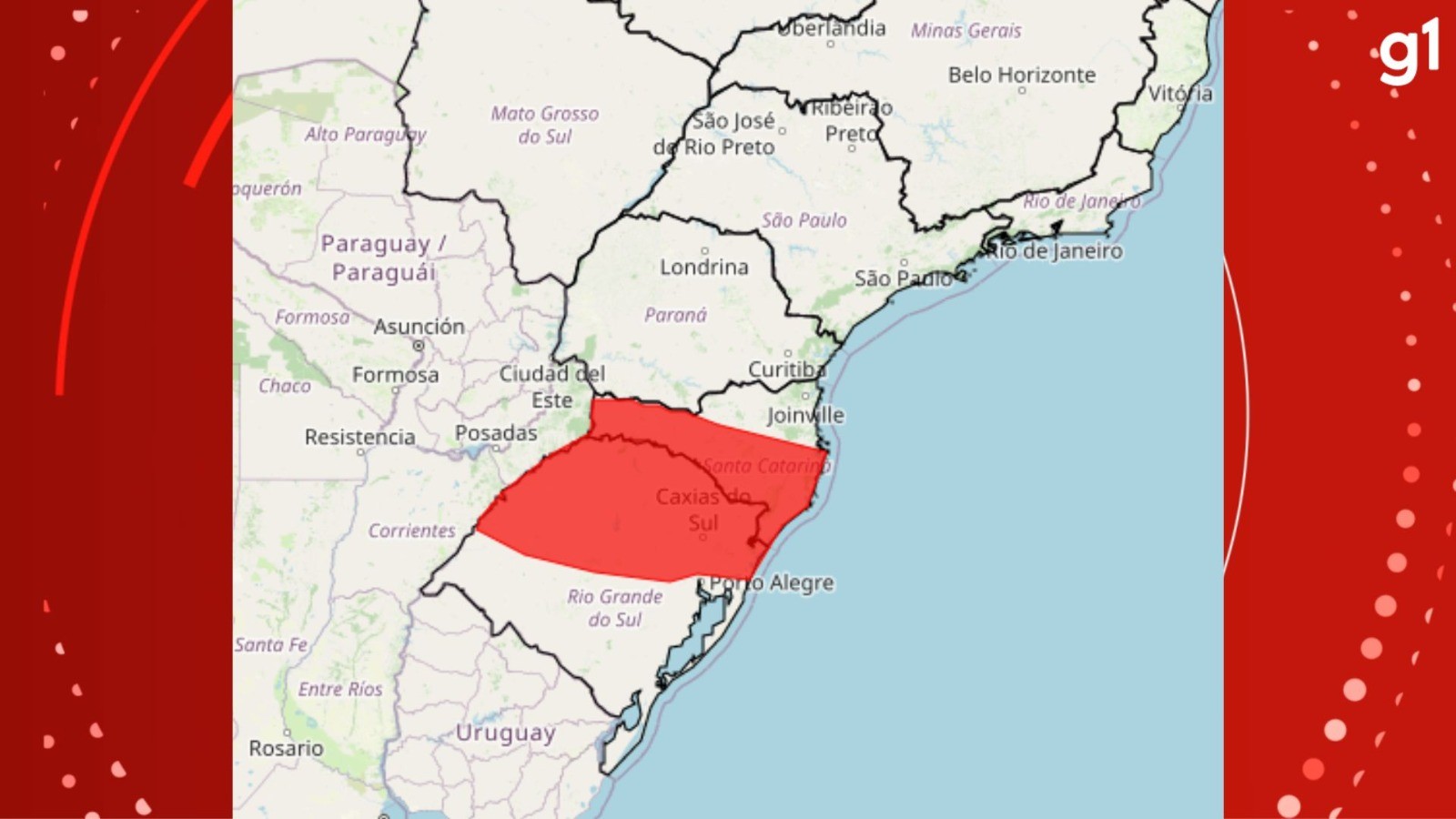 Previsão de chuva forte, rajadas de vento de até 100 km e inundação no RS: Inmet e Defesa Civil fazem alertas