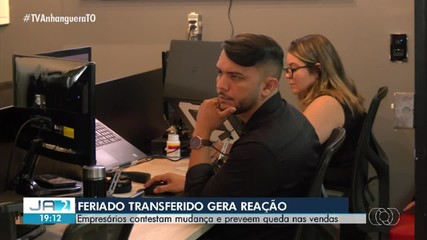 Mudança no feriado de 5 para 9 de outubro gera críticas de empresários no TO