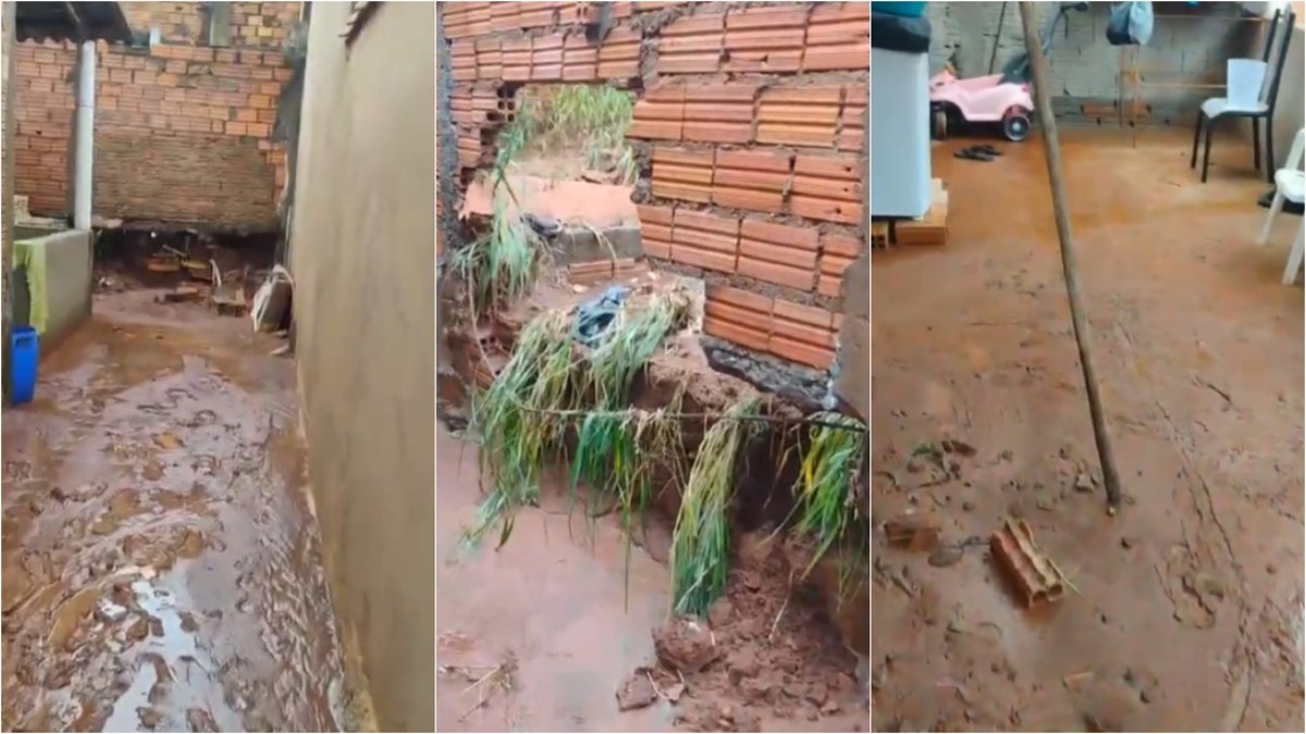 Chuva intensa provoca alagamentos e queda de muro no interior de SP