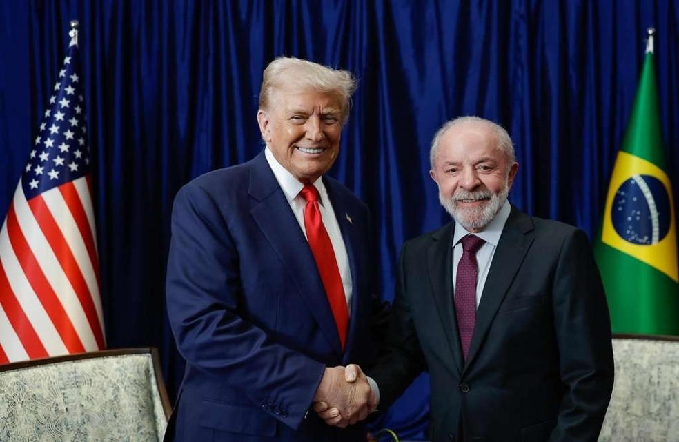 Lula e Trump se encontram na Malásia. — Foto: Ricardo Stuckert/PR