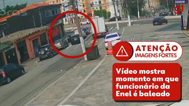 Vídeo mostra momento em que funcionário da Enel é baleado em SP