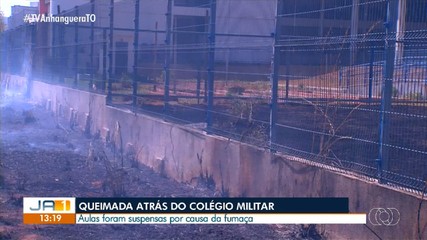 Aulas de Colégio Militar são suspensas por causa da fumaça de incêndio